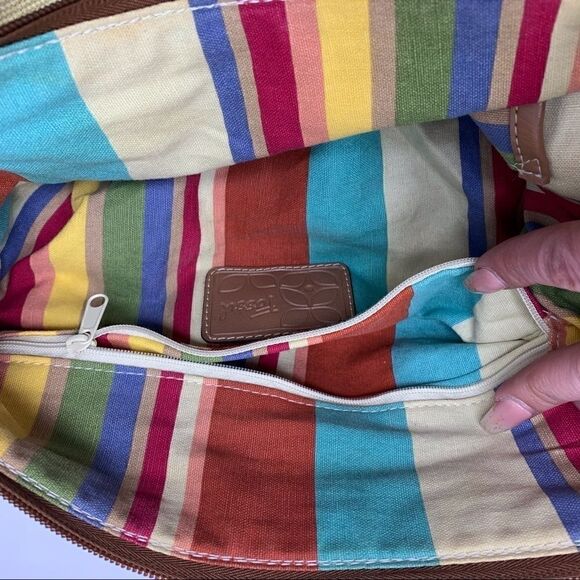 Fossil Khaki Canvas Shoulder Bag - Picture 12 of 13